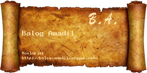 Balog Amadil névjegykártya